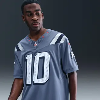 Nike Drake Maye New England Patriots Rivalries Collection Nike Mens Dri-FIT NFL Limited Jersey in Blue | 31NM0G658KF-V77