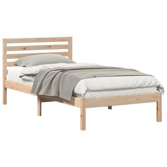 Berkfield Home Elegant with Headboard Brown 75 x 190 cm Solid pine wood in Light Tan