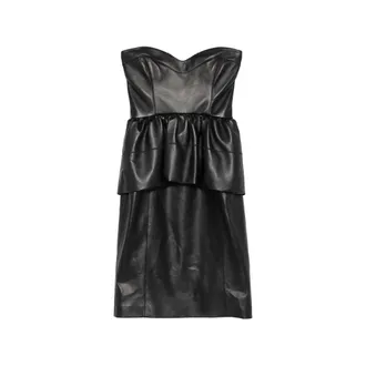 Fendi Strapless Peplum Midi Dress
