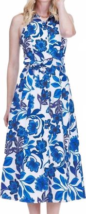 Jade Yoga The Santorini Sunray Midi Dress In Blue