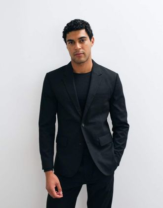 Abercrombie & Fitch Collins blazer monopetto slim fit co-ord nero