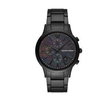 Emporio Armani Accessoires, Heren, Zwart, ONE Size, Klassiek Chronograaf Horloge