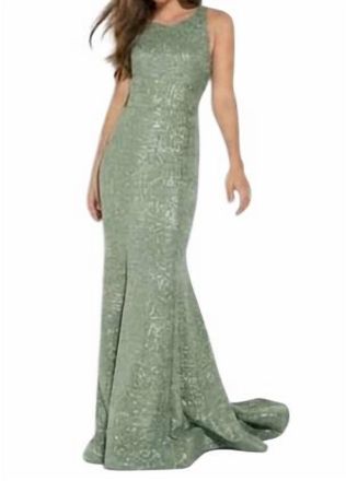 Jovani Sleeveless Gown In Sage