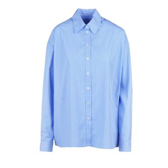 ottod'Ame Shirts, female, Blue, Size: M Striped Cotton Shirt