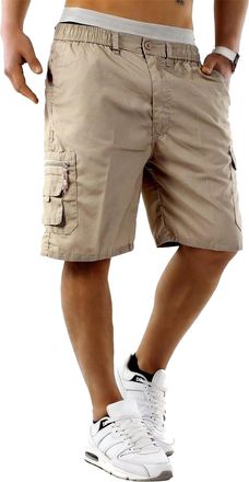 Generic MENS casual cool smart multi pocket cargo shorts mens new size S M L XL XXL 3XL (medium 32 - 34 waist, Light khaki/beige)