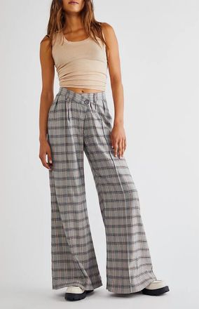 For Love & Lemons Kim Wide Leg Pant In Grey