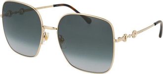 Gucci Oversized vierkante zonnebril - Dames - Zonnebrillen - Geel - 61 MM - Accessoires