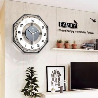 OEM Reloj De Pared De Cuarzo De Estilo N&oacute;rdico Sencillo - Gris - Dormitorio - Madera - Tablero De Part&iacute;culas
