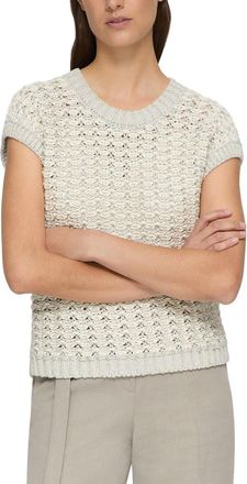 Lafayette 148 New York Open Stitch Crewneck Sweater