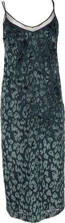 BOSS Hugo Boss Dudania Devor&eacute; Slip Dress in Green Velvet