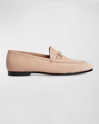 Gucci Jordaan Suede Horsebit Loafers