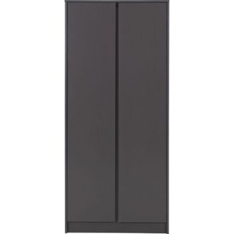 Seconique Malvern 2 Door Wardrobe in Grey Finish Hanging Rail and Shelf