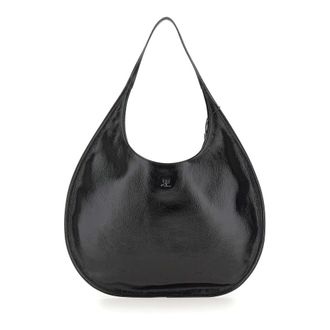 Courr&egrave;ges Shoulder Bags, female, Black, Size: ONE SIZE Flat Naplack