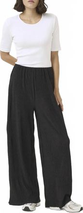 Kaffe Kaiben Wide Legs Elastic Waist Trousers In Black