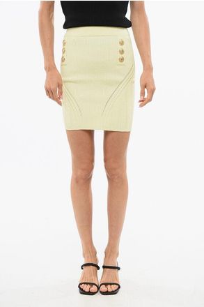 Balmain Knitted Miniskirt with Double-breasted Design size 40