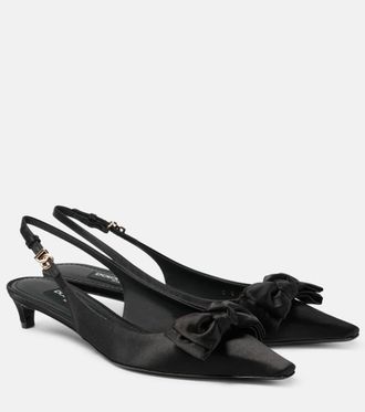 Dolce & Gabbana Bow-detail satin slingback pumps