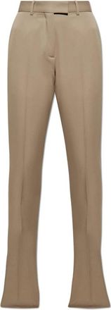 The Attico Wollen broek - Dames - Straight fit broeken - Beige - XS - Wol - Broeken