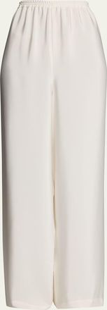 Eskandar Flared Midweight Crepe Trousers