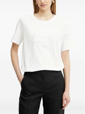 Luisa Spagnoli logo-appliqué T-shirt - women - Cotton - L - White