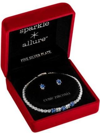 Danecraft Cubic Zirconia Tennis Bracelet & Stud Earrings Set in Metallic Silver at Nordstrom Rack