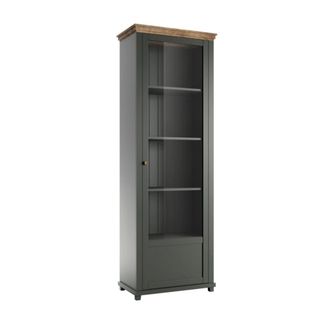 Petits Meubles Vitrina 1 puerta apertura por la paneles de aglomerado verde y madera