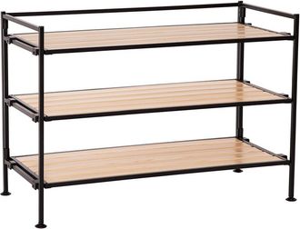 Seville Classics 3-Tier Stackable Metal Slat 12-Pair Shoe Rack For