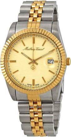 Mathey-Tissot Mathey III Quartz Gold Dial Two-tone Mens Watch H810BDI