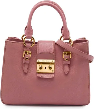 Miu Miu Pre-owned Miu Miu Goatskin Madras Satchel Ladies GGG6X4V0XAF4W1TK