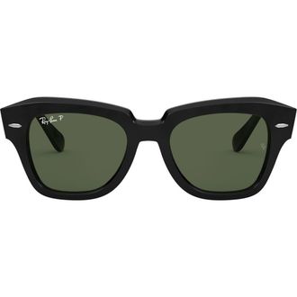 Ray-Ban State Street 52mm Polarized Square Sunglasses in Black at Nordstrom