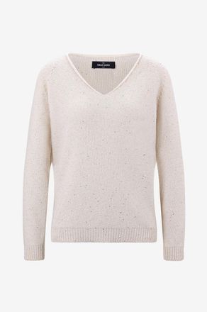 Gran Sasso Pullover aus Wolle und Kaschmir mit V-Ausschnitt und Pailletten