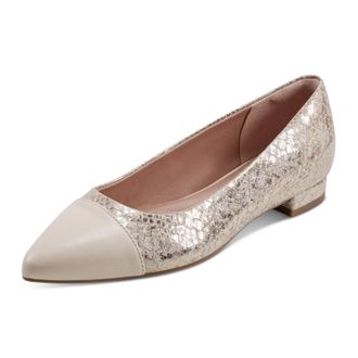 Rockport Kenzie Flats Womens Gold Leather Pointed Toe Ballet HTAT1800