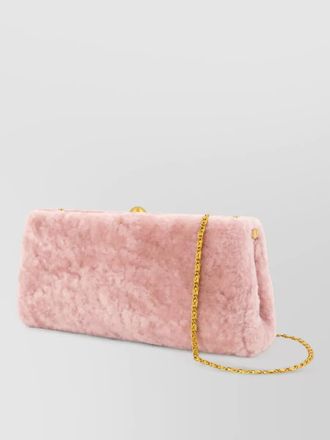 By Malene Birger shearling leather clutch bag
