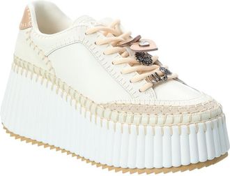 Chlo&eacute; Nama Leather Wedge Sneaker