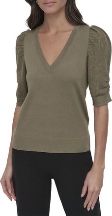 DKNY Dkny V-Neck Twist Sleeve Sweater
