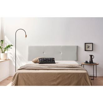 Moonia Moonia - Cabecero Tapizado Alma Polipiel 160x50x5 Cm - Gris Claro