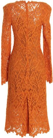 Ermanno Scervino Womens Orange Wool Midi Dress