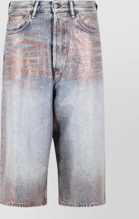 Acne Studios cotton blend bermuda shorts metallic finish