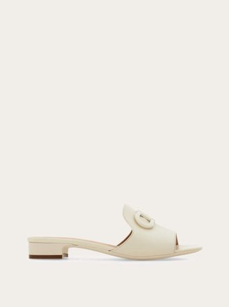Ferragamo Women Gancini ornament slide White Size 10.5