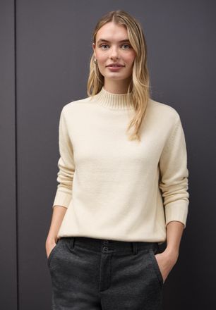 Street One Rollkragenpullover STREET ONE, Damen, Gr. 36, soft beige, Strick, Obermaterial: 37% Polyacryl, 29% Baumwolle, 29% Polyester, 5% Nylon, unifarben, regu