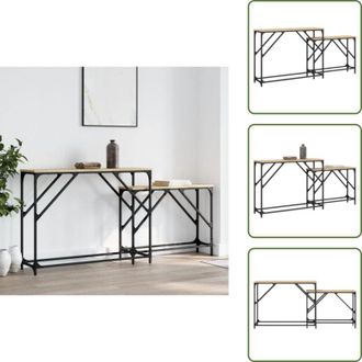 vidaXL The Living Store Tavoli Consolle Impilabili 2pz Rovere Sonoma Legno Multistrato - Tavoli da ingresso