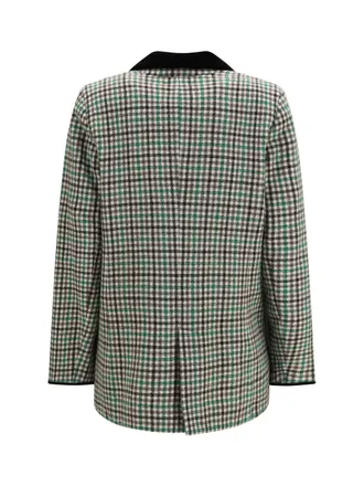 Forte_Forte British Check Blazer - Green