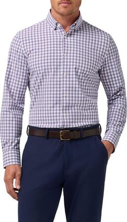 Mizzen+Main Leeward Trim Fit Performance Button-Up Shirt in Purple Dusk Madison Check at Nordstrom, Size Small