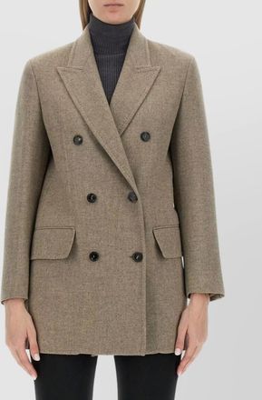 Max Mara double breasted longline jacket pockets