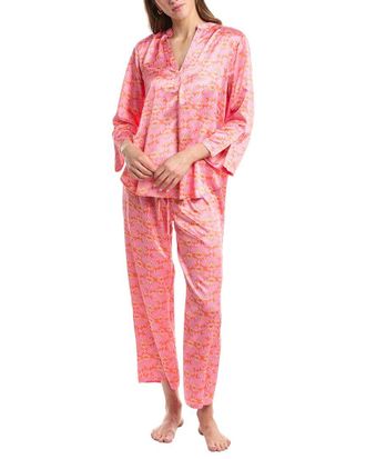 Natori 2pc Rhythm Printed Satin Pajama Pant Set
