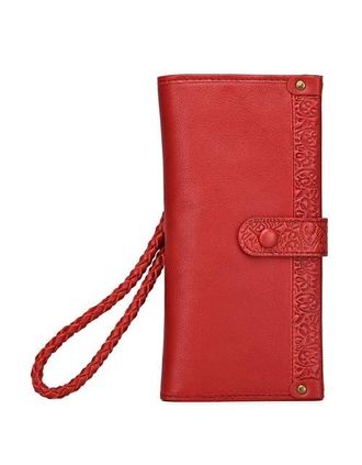 OLD TREND Iris Genuine Leather Modular RFID Wristlet Clutch in Red at Nordstrom