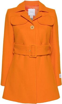 Patou belted virgin wool blazer - women - Polyester/Virgin Wool - 36 - Orange