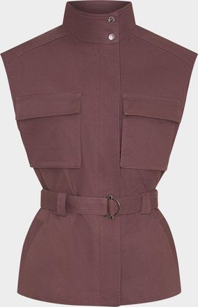 Nicholas Danna Belted Stand-Collar Vest