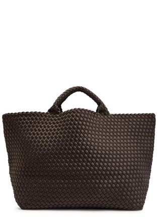 Naghedi St Barths Large Woven Tote - Chocolate - One Size