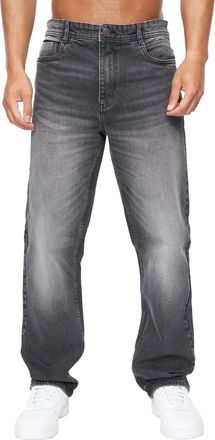 Duck and Cover Heren Rushawn Relaxed Fit Jeans (Zwart)