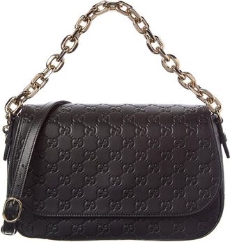 Gucci Gg Emblem Medium Gg Leather Shoulder Bag